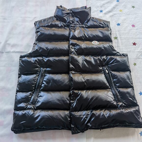 Moncler Black Shiny Down Vest - Picture 1 of 8